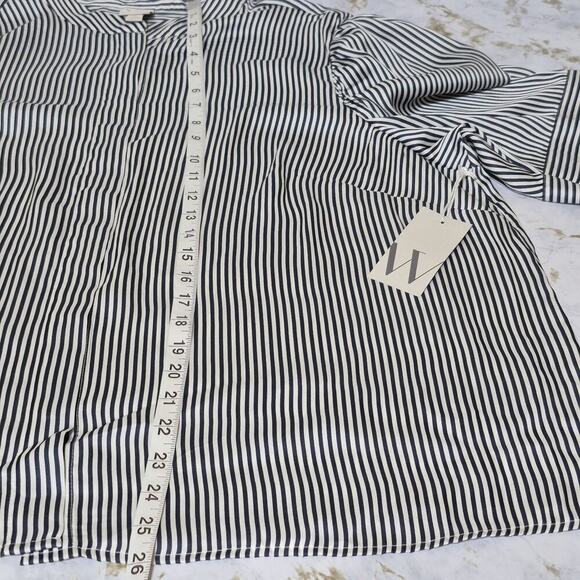 Worthington Womens Size 2X Blouse Lot Of 2 Navy VNeck Striped Mock Neck S/S New - Picture 10 of 15